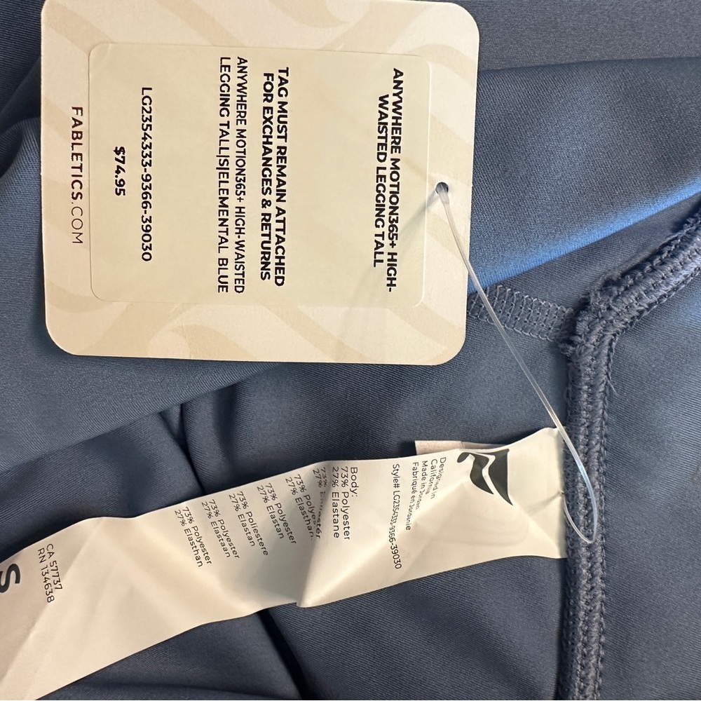 Women's Fabletics Blue High-Waisted Motion365+ Leggings - Picture 5 of 5